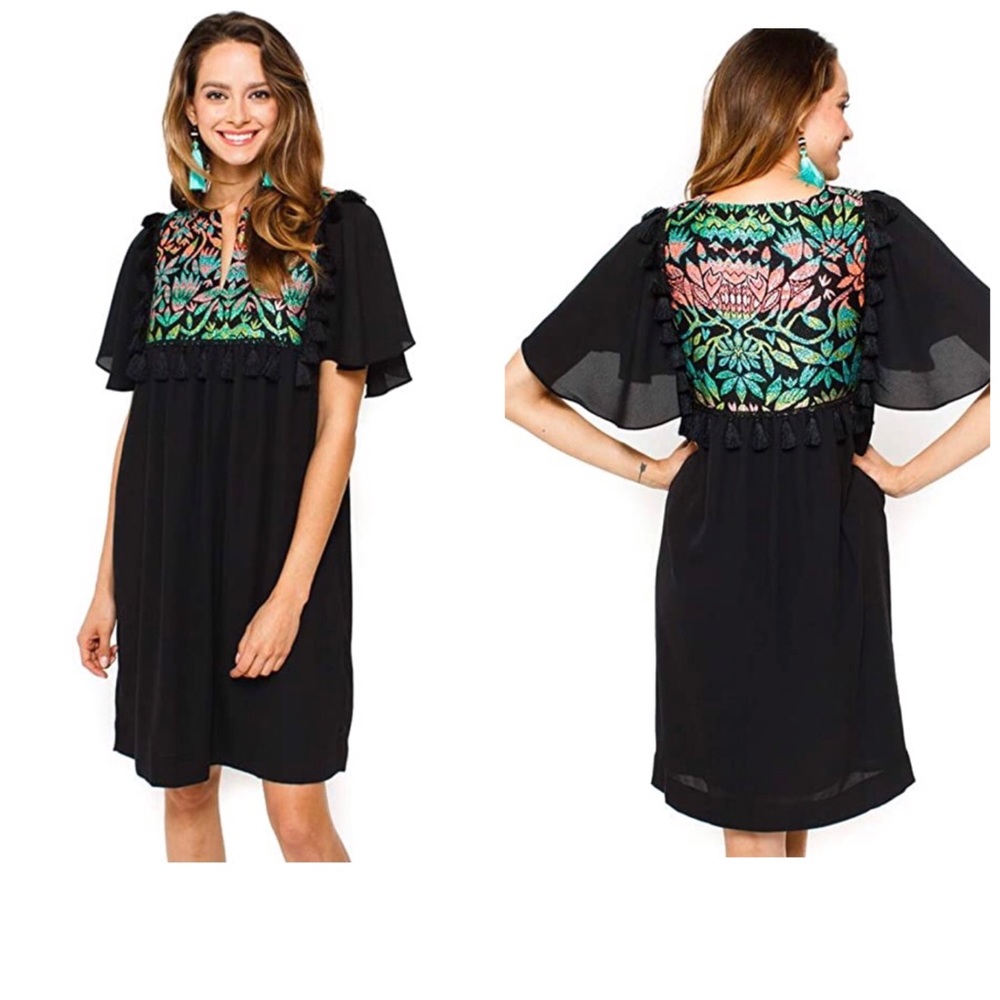 NWOT Elaine Turner Oriana Embroidered Shift Dress
